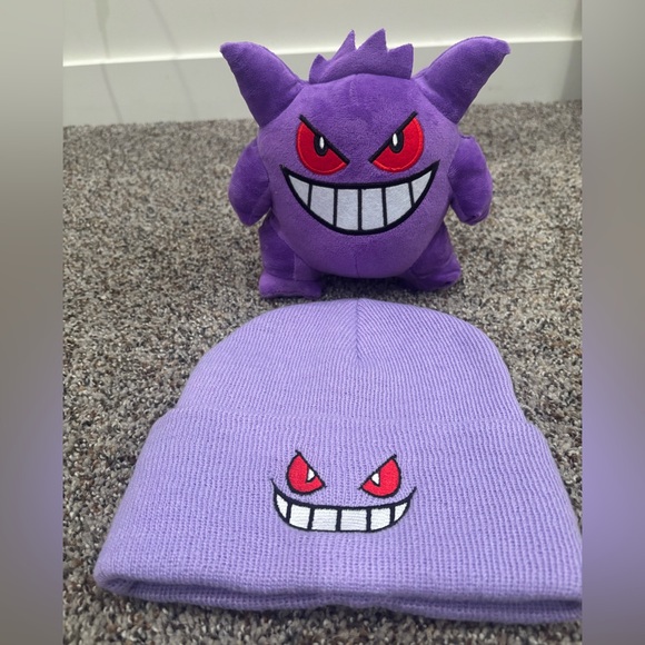 Other - Gengar Pokemon stuffed Plush Toy and adult Beanie Set bundle